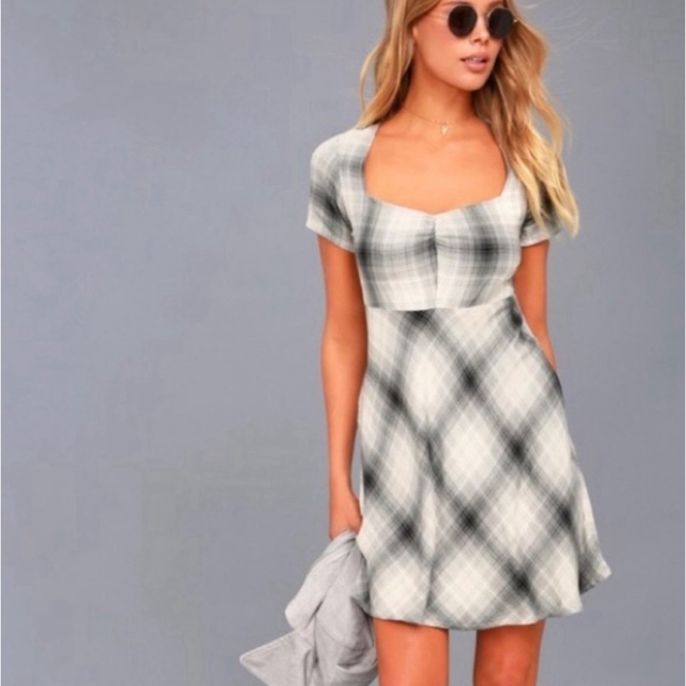 NWOT OBEY Plaid Skater Dress •  XL